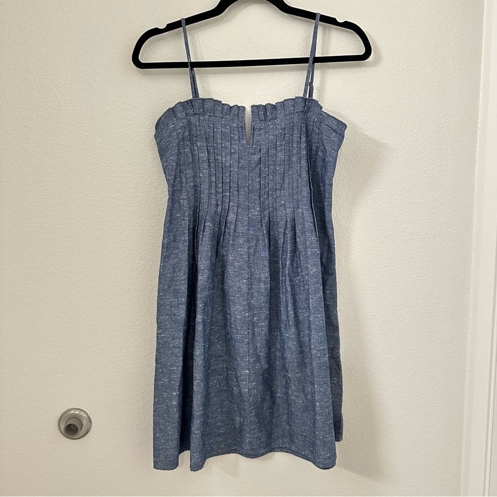Madewell Denim Pintuck Cami Dress size 0 pintucked bodice blue - Picture 5 of 13
